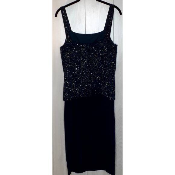 Alex Evenings Navy Sparkly 2 Piece Dress Set Size 14W Dress & Jacket - Picture 5 of 6